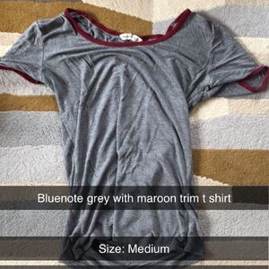 Grey and maroon t shirt